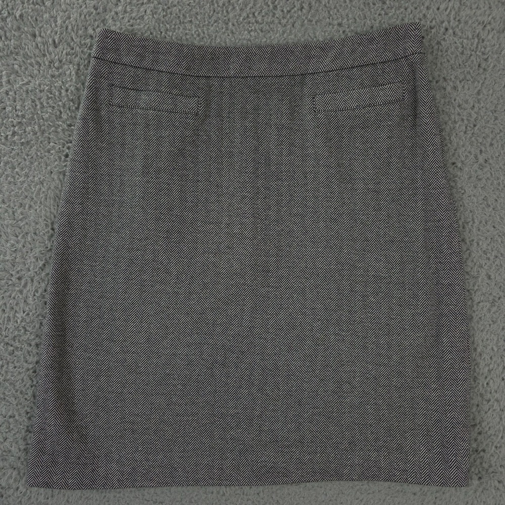 Talbots Skirt Womens 10 Black White Herringbone Soft Knit A Line Career Office